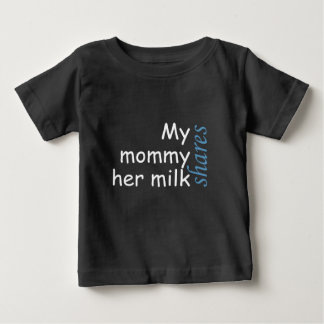 My mummy shares her milk white and blue writing baby T-Shirt