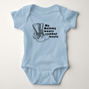My Mummy Wears Combat Boots Baby Bodysuit