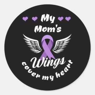 My Mum's Wings Cover My Heart Overdose Awareness Classic Round Sticker