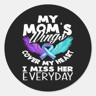 My Mum's Wings Cover My Heart Suicide Awareness Classic Round Sticker