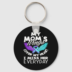 My Mum's Wings Cover My Heart Suicide Awareness Key Ring