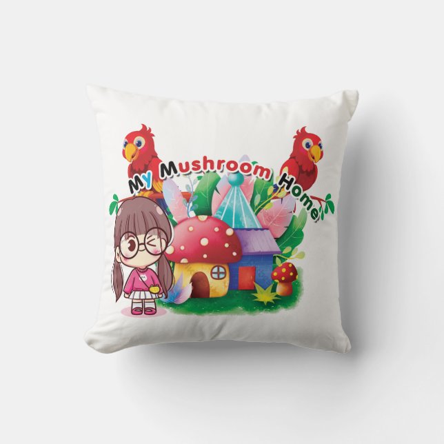 My Mushroom Home Pillow (Front)