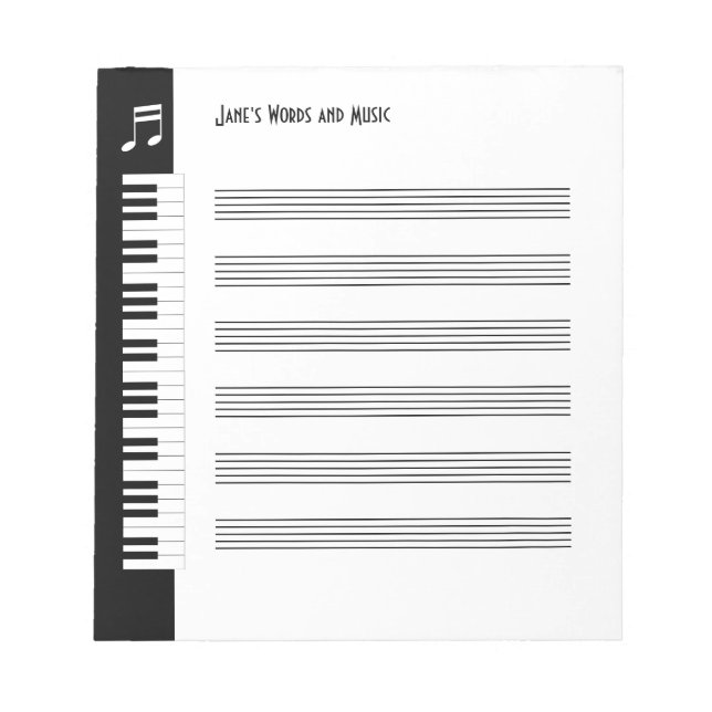 My Music - Musicians Impromptu Notepad (S) (Front)