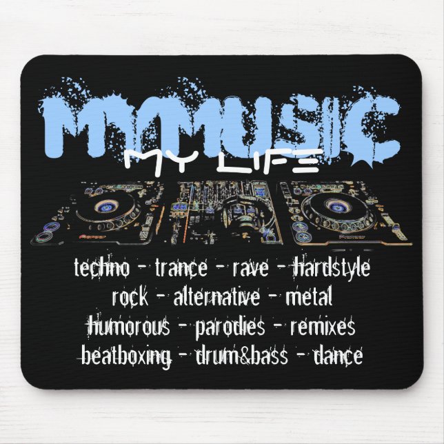 My Music My Life Mouse Mat (Front)