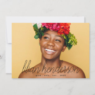 My Name Black Script Graduate Two Photo Announcement