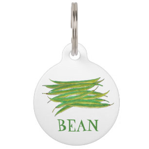 My Name is Bean French Green Beans Vegetable Food Pet Tag