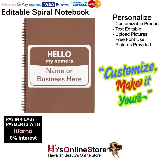 My Name Is Brown & White Spiral Notebook  (My Name Is Brown & White Spiral Notebook.
)