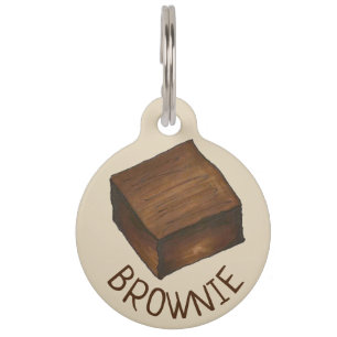 My Name is Brownie Chocolate Fudge Dessert Foodie Pet Tag