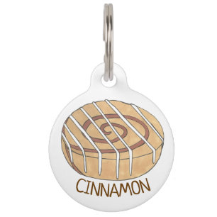 My Name Is Cinnamon Breakfast Roll Bun Frosting Pet Tag
