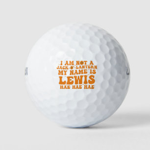 My name is Lewis jack o lantern pumpkin Halloween  Golf Balls