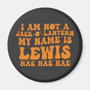 My name is Lewis jack o lantern pumpkin Halloween  Magnet