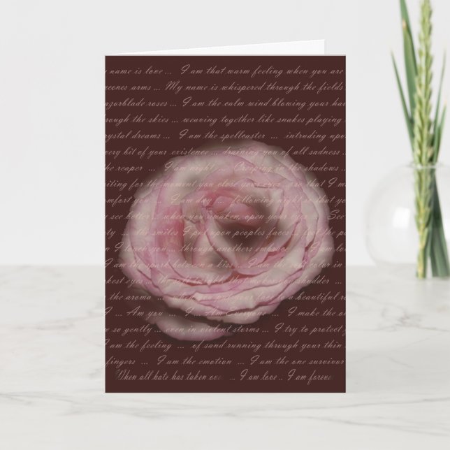 "My name is love" Floral Poetry Greeting Card (Front)