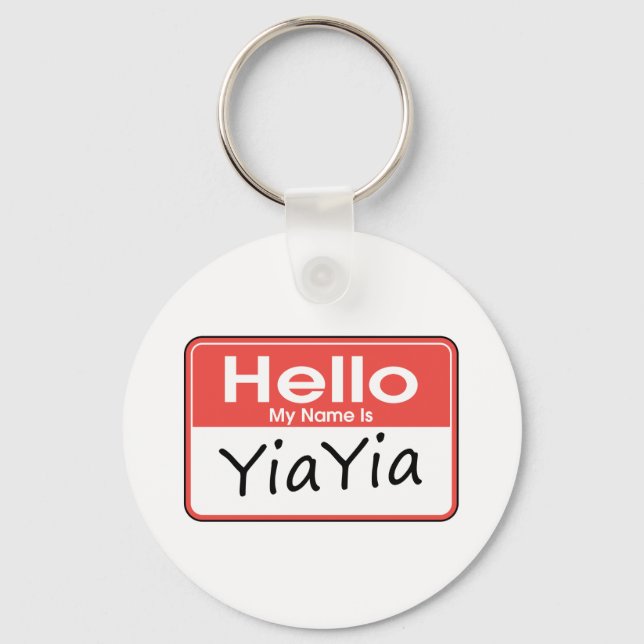 My Name is Yia Yia Key Ring (Front)