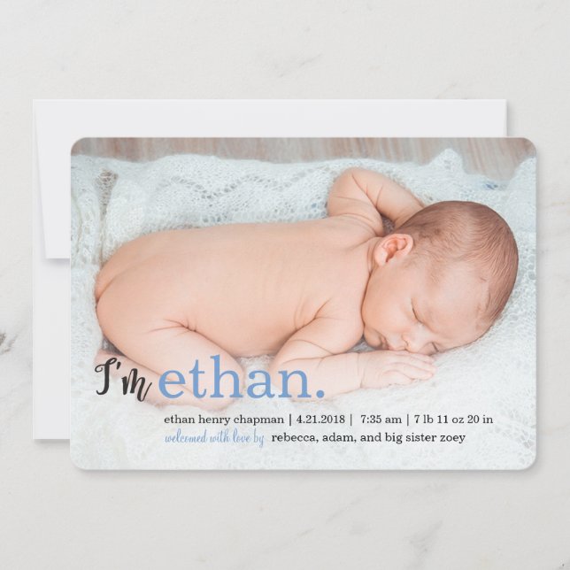 MY NAME Modern Birth Announcements (Front)