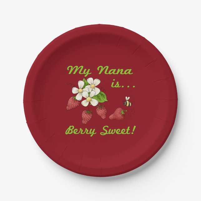 My Nana Is Berry Sweet Paper Plate (Front)