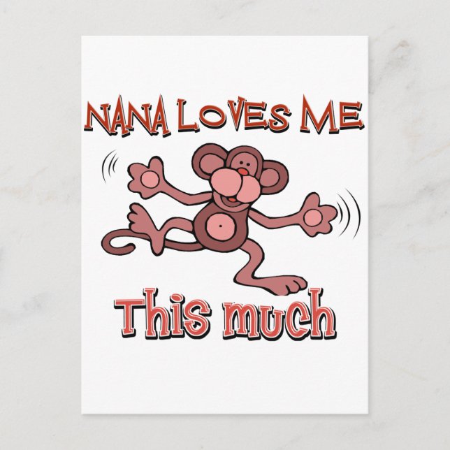 My nana loves me this much postcard (Front)