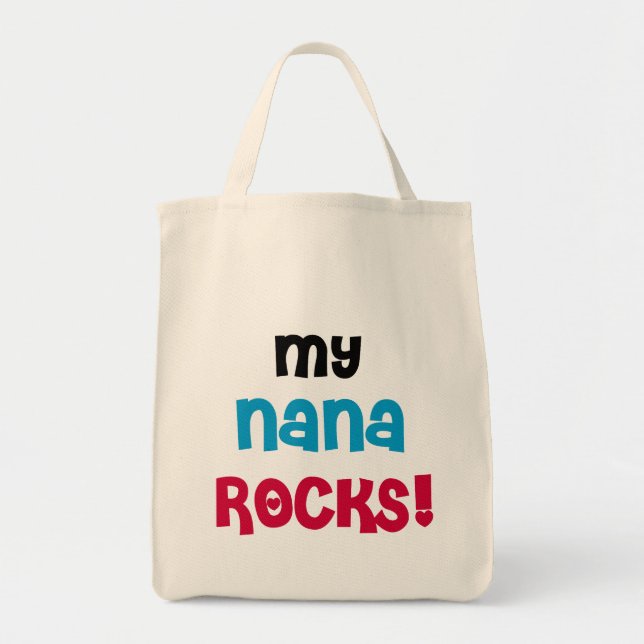 My Nana Rocks T-shirts and Gifts Tote Bag (Front)