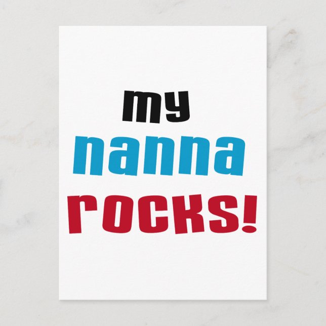 My Nanna Rocks T shirts and Gifts Postcard (Front)