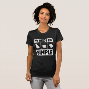 my needs are simple - Coffee Cat Books T-Shirt