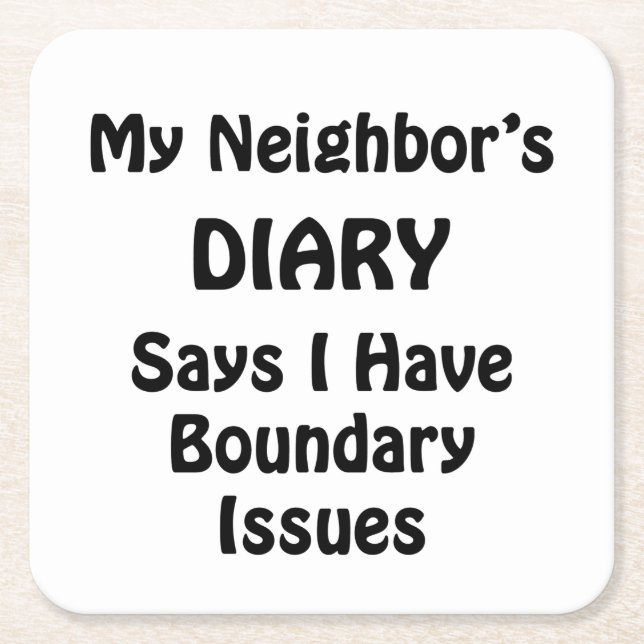 My Neighbour's Diary Square Paper Coaster (Front)