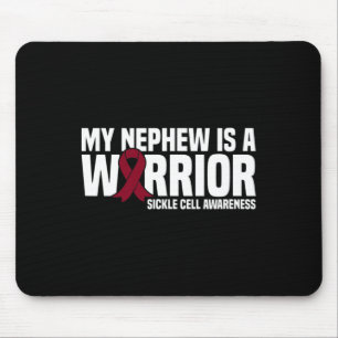 My Nephew is a Warrior Burgundy Ribbon Sickle Cell Mouse Mat