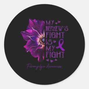 My Nephew's Fight Is My Fight Anemone Fibromyalgia Classic Round Sticker
