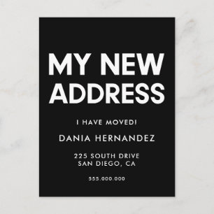 My new address Minimalist moving announcement Postcard