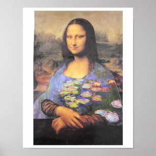 My New Dress - Mona Lisa in a Monet - collage 2024 Poster