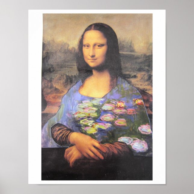 My New Dress - Mona Lisa in a Monet - collage 2024 Poster (Front)