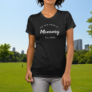 My New Name is Mummy on Black T-Shirt