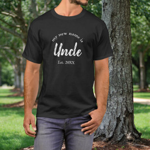 My New Name is Uncle New Uncle on Black T-Shirt