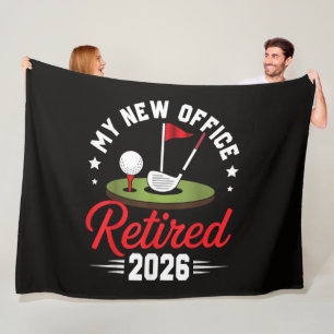 My New Office Retired 2026 Golf Retirement Fleece Blanket