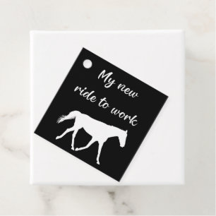 My New Ride To Work by Horse Funny Favour Tags