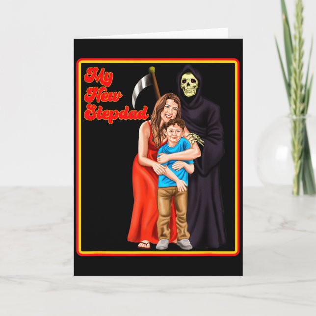 My New Stepdad Ironic Shirts - Funny Ironic Meme  Card (Front)