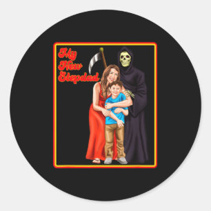 My New Stepdad Ironic Shirts - Funny Ironic Meme  Classic Round Sticker