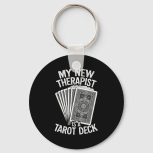 My new therapist is a tarot deck cards witchy fun key ring