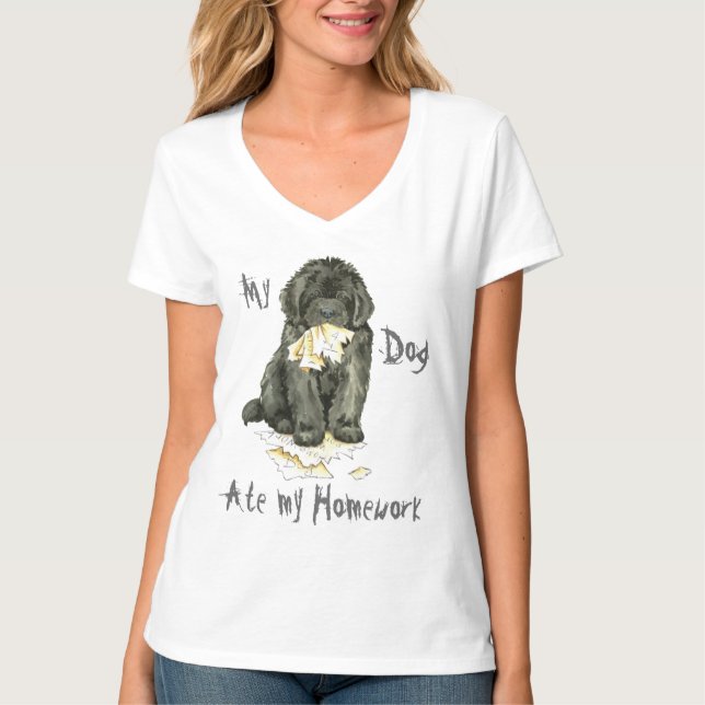 My Newfoundland Ate My Homework T-Shirt (Front)