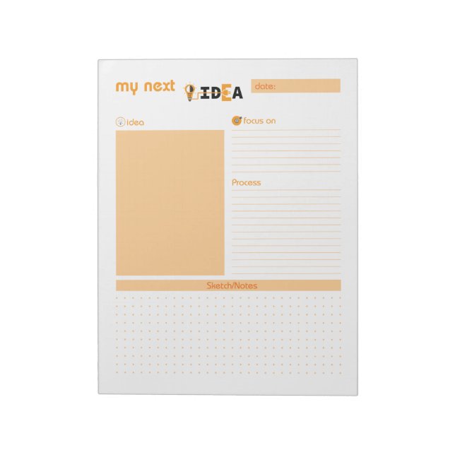 My Next Idea Orange Notepad (Rotated)
