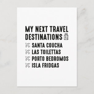 My Next Travel Destinations Postcard
