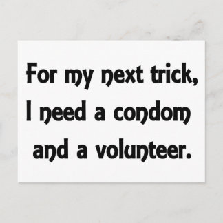 My next trick postcard