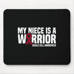My Niece is a Warrior Burgundy Ribbon Sickle Cell Mouse Mat