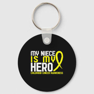 My Niece Is My Hero Childhood Cancer Awareness   Key Ring
