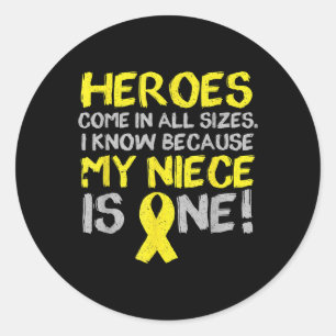 My Niece Is One Childhood Cancer Awareness Support Classic Round Sticker