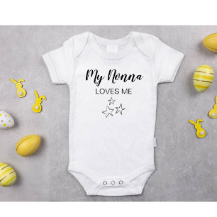 My Nonna Loves Me Customize Grandma Baby Shower Bodysuit