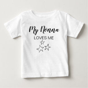 My Nonna Loves Me Customize Grandma Baby Shower T-Shirt