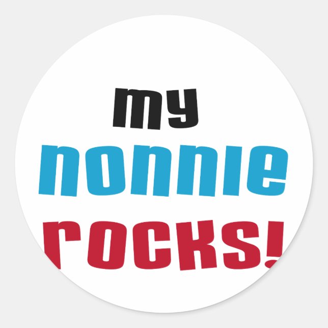 My Nonnie Rocks t-shirts and Gifts Classic Round Sticker (Front)