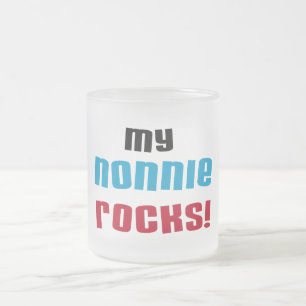 My Nonnie Rocks t-shirts and Gifts Frosted Glass Coffee Mug