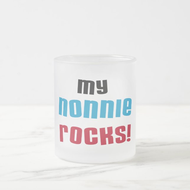My Nonnie Rocks t-shirts and Gifts Frosted Glass Coffee Mug (Center)