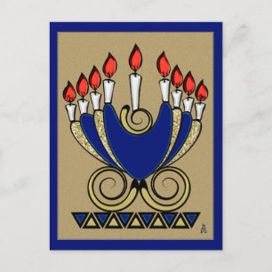 My 'Nora (Original Hanukkah Menorah Design) Holiday Postcard