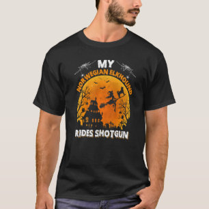 My Norwegian Elkhound Dog Ride Shotgun Halloween T-Shirt